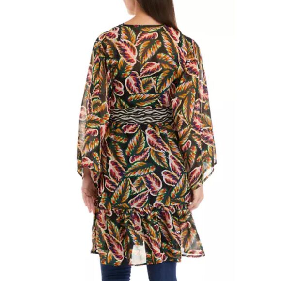 Vince Camuto Island Spice‎ Self-Belt Topper OS Coverup Kimono Wrap Robe - Picture 9 of 9